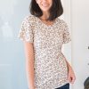 Tops NeeSee's Dresses | Flutter By Modest Top Ivory/Animal Print