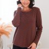 Tops NeeSee's Dresses | Friendship Of A Lifetime Modest Top Rust/Navy