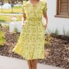 Dresses NeeSee's Dresses | The Ruelie Lime Floral