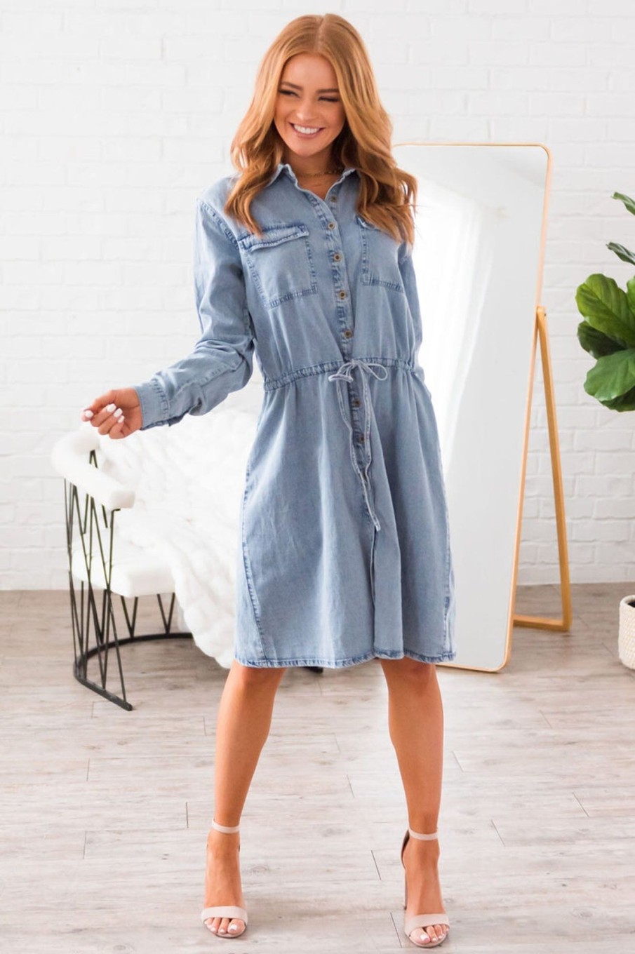 Dresses NeeSee's Dresses | The Rory Chambray