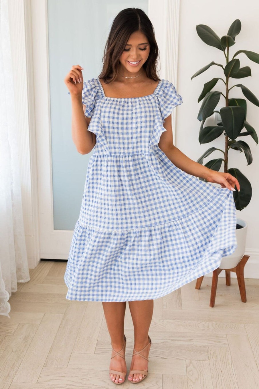 Dresses NeeSee's Dresses | The Sabine Blue/White Gingham