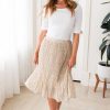 Dresses NeeSee's Dresses | Fall Blooms Modest Pleat Skirt Cream Floral