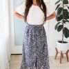 Skirts NeeSee's Dresses | Spring Blooms Modest Button Skirt Pewter Branches